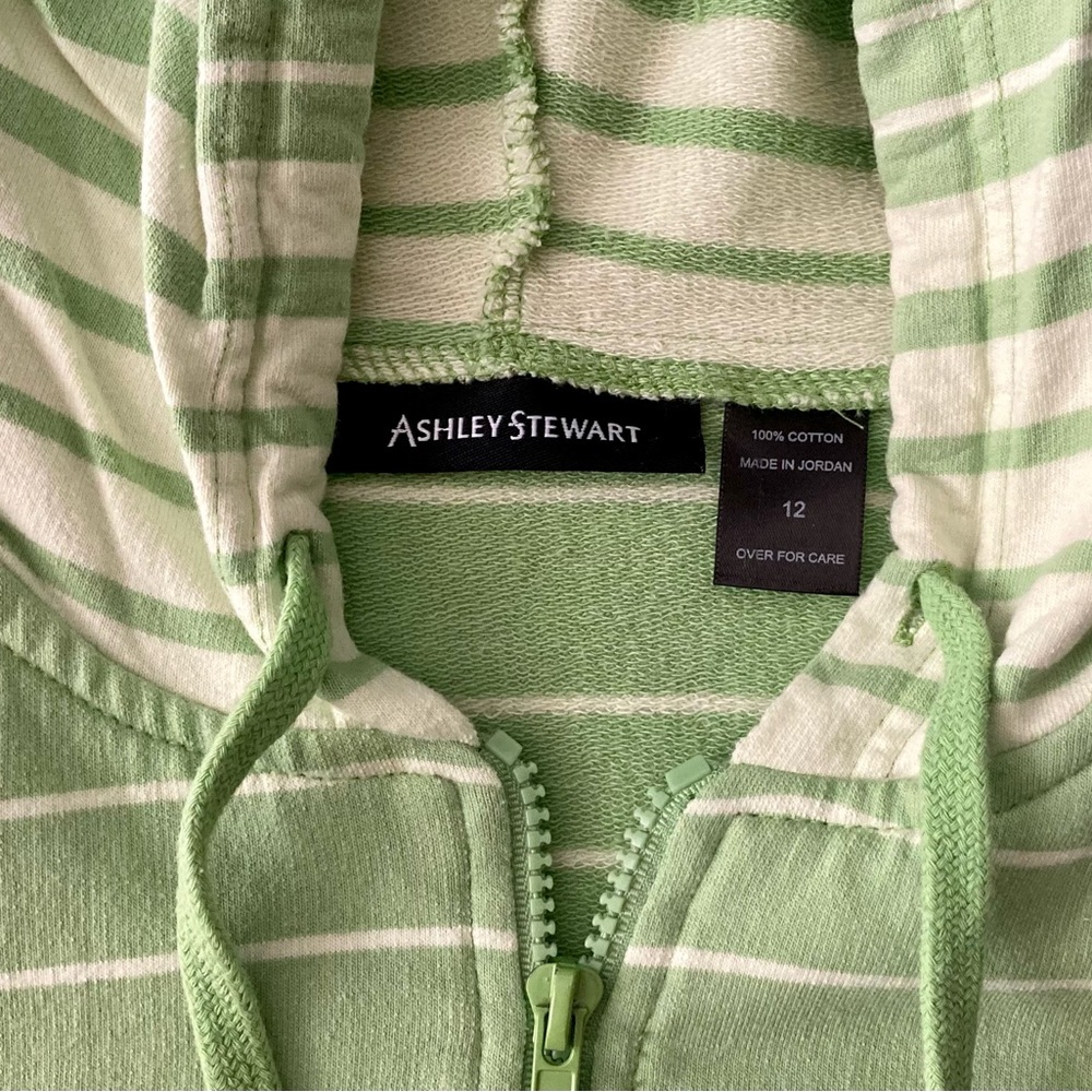 Ashley Stewart Striped Track Hoodie - Picture 2 of 8